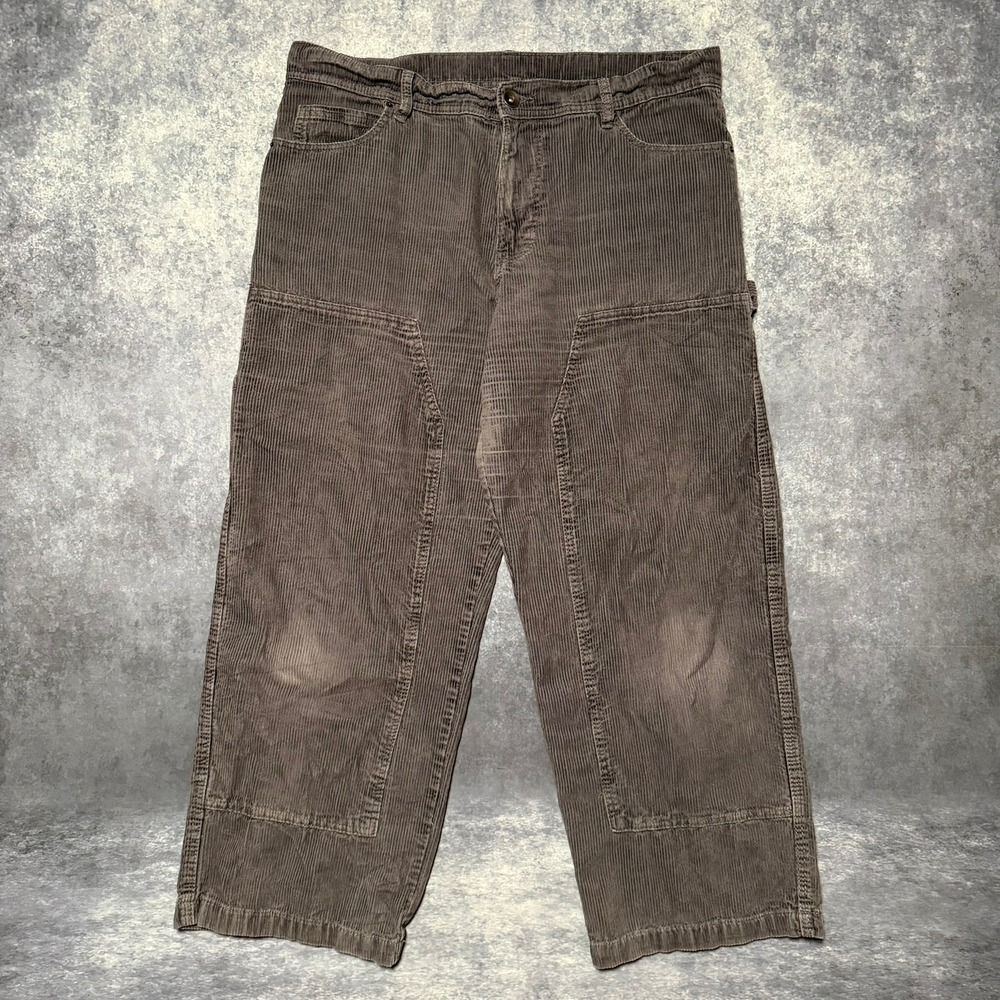 No Boundaries Mens Gray Corduroy Double Knee Carpenter Pants 36x31 Workwear